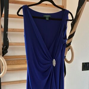 Ralph Lauren Ruched Blue Dress with Sparkle